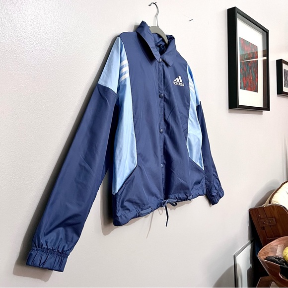 NWT Adidas Originals White 3-Stripes Coaches Jacket in Dual Blue Tones MSRP$65💙 - Picture 8 of 16
